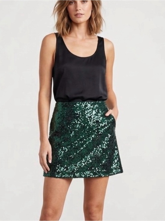 Tipsy Elves Dresses & Skirts - Tipsy Elves Green Sequin Skirt NWT Mini Holiday Party St Patrick’s Day